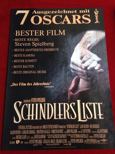 Schindlers liste kinoplakat - schindlers,